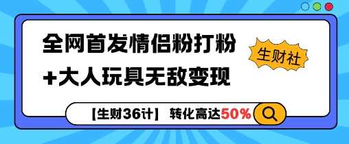 【生财36计】全网首发情侣粉打粉+大人玩具无敌变现-网赚联盟