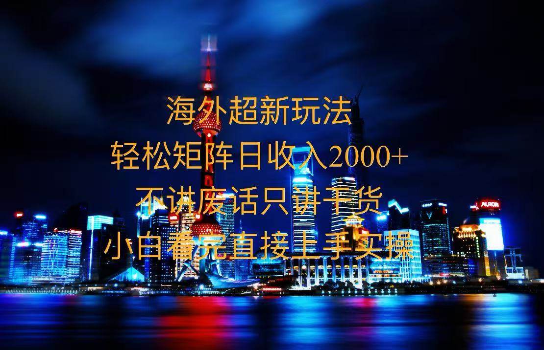 （13583期）2025全新海外暴力玩法，操作简单，小白轻松上手-网赚联盟