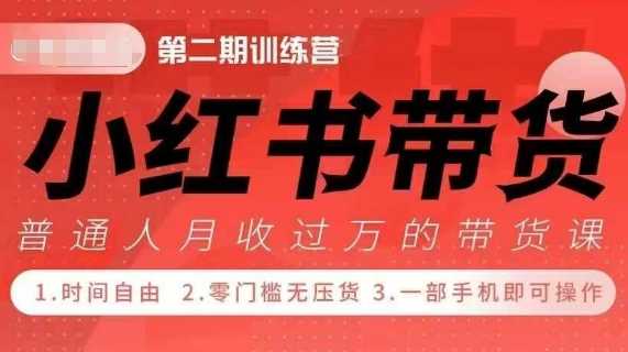 小Red书带货42天训练营 2.0版，宝妈+自由职+上班族+大学生，提高副业收入的大红利项目-网赚联盟