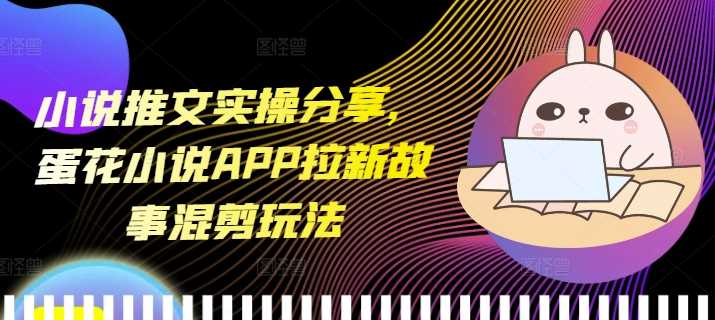 小说推文实操分享，蛋花小说APP拉新故事混剪玩法-网赚联盟