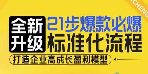 21步爆款必爆标准化流程，全新升级，打造企业高成长盈利模型-网赚联盟