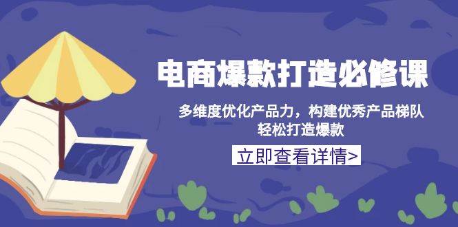 （13689期）电商爆款打造必修课：多维度优化产品力，构建优秀产品梯队，轻松打造爆款-网赚联盟