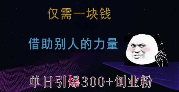 仅需一块钱，借助别人的力量，单日引爆300+创业粉、兼职粉【揭秘】-网赚联盟