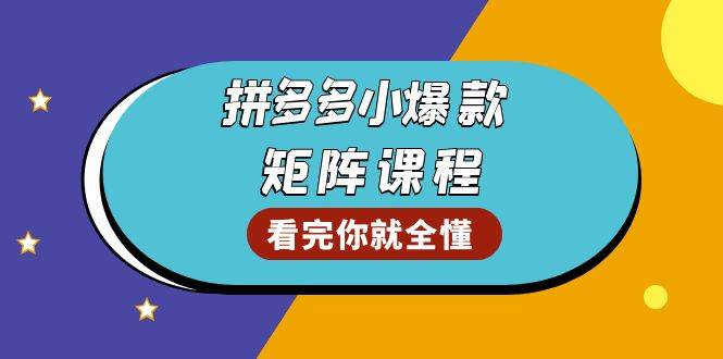 （13699期）拼多多爆款矩阵课程：教你测出店铺爆款，优化销量，提升GMV，打造爆款群-网赚联盟