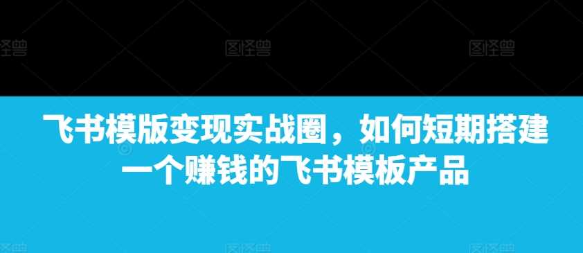 飞书模版变现实战圈，如何短期搭建一个赚钱的飞书模板产品-网赚联盟