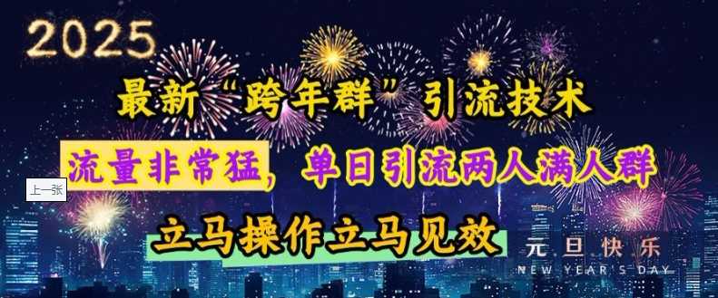 最新“跨年群”引流，流量非常猛，单日引流两人满人群，立马操作立马见效【揭秘】-网赚联盟