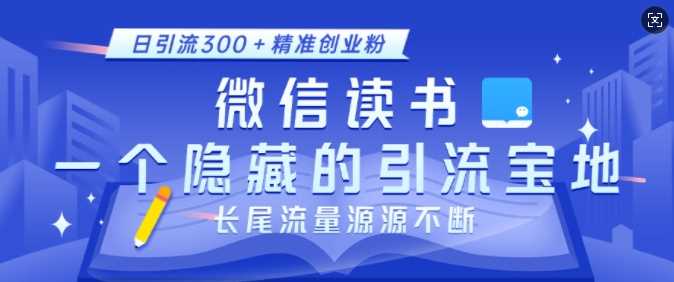 微信读书，一个隐藏的引流宝地，不为人知的小众打法，日引流300+精准创业粉，长尾流量源源不断-网赚联盟