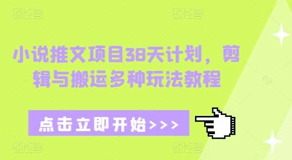 小说推文项目38天计划，剪辑与搬运多种玩法教程-网赚联盟