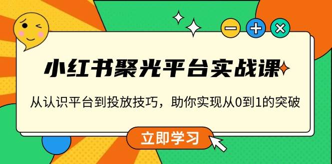 （13775期）小红书 聚光平台实战课，从认识平台到投放技巧，助你实现从0到1的突破-网赚联盟