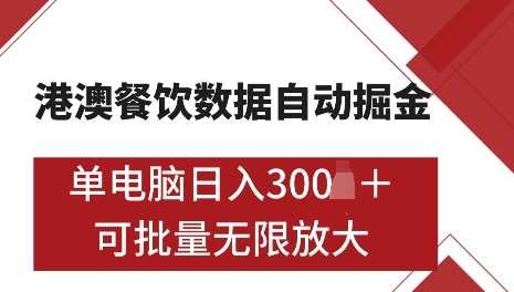 港澳数据全自动掘金，单电脑日入5张，可矩阵批量无限操作【揭秘】-网赚联盟