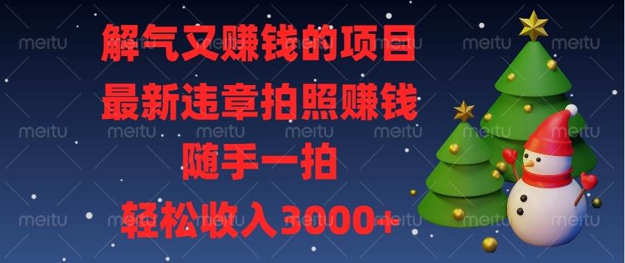 （13804期）解气又赚钱的项目，最新违章拍照赚钱，随手一拍，轻松收入3000+-网赚联盟