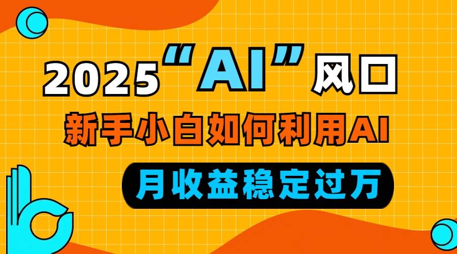 （13821期）2025“ AI ”风口，新手小白如何利用ai，每月收益稳定过万-网赚联盟