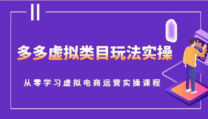 多多虚拟类目玩法实操，从零学习虚拟电商运营实操课程-网赚联盟