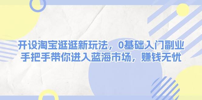 开设淘宝逛逛新玩法，0基础入门副业，手把手带你进入蓝海市场，赚钱无忧-网赚联盟