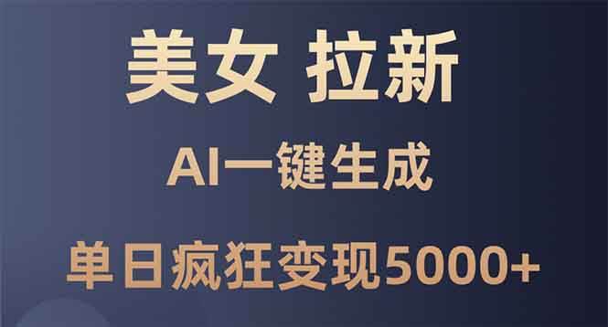 （13866期）美女暴力拉新，通过AI一键生成，单日疯狂变现5000+，纯小白一学就会！-网赚联盟