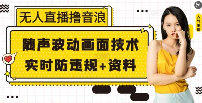 无人直播撸音浪+随声波动画面技术+实时防违规+资料【揭秘】-网赚联盟