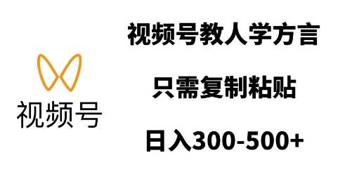 视频号教人学方言，只需复制粘贴，日入多张-网赚联盟
