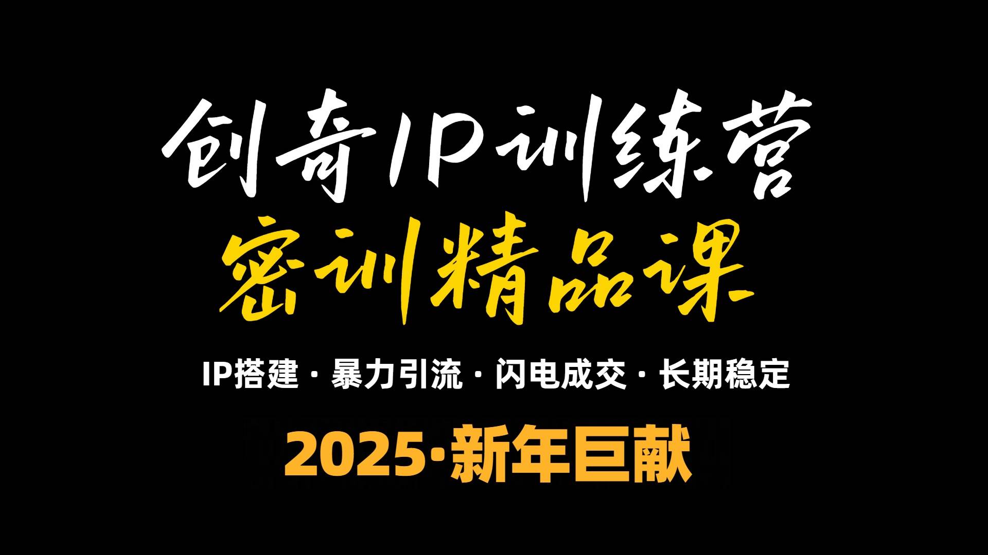 （13898期）2025年“知识付费IP训练营”小白避坑年赚百万，暴力引流，闪电成交-网赚联盟