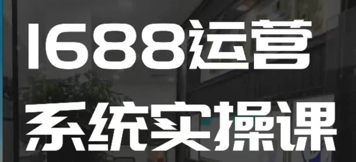 1688高阶运营系统实操课，快速掌握1688店铺运营的核心玩法-网赚联盟