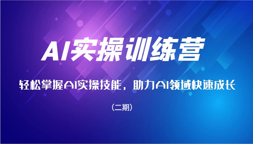 AI实操训练营，轻松掌握AI实操技能，助力AI领域快速成长(二期)-网赚联盟