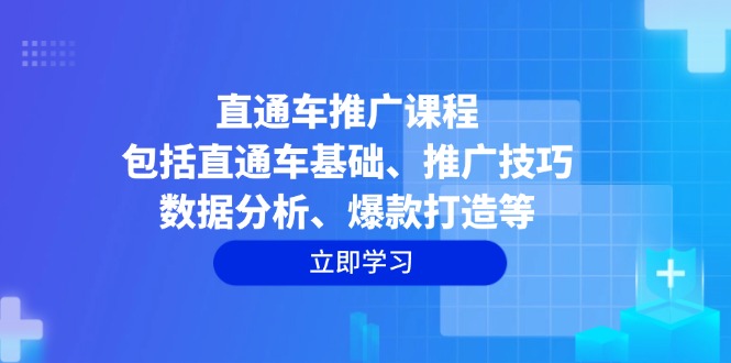 直通车推广课程：包括直通车基础、推广技巧、数据分析、爆款打造等-网赚联盟