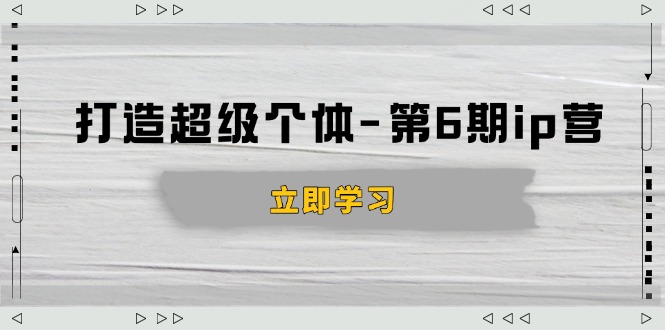 打造 超级个体-第6期ip营：商业认知,产品设计,成交演练,解决知识变现难题-网赚联盟