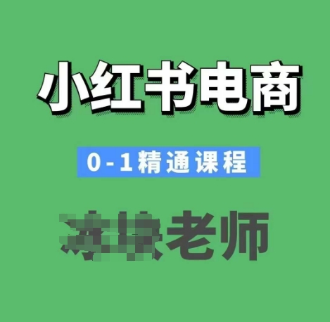 小红书电商0-1精通课程，小红书开店必学课程-网赚联盟