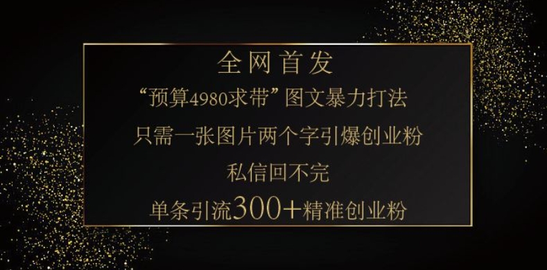 小红书神奇图片引流法，只需一张图，就能单条笔记凭借此方法，轻松引流 300 + 精准创业粉-网赚联盟