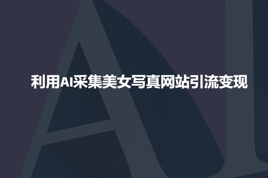 利用AI采集美女写真网站引流变现，引流嘎嘎的-网赚联盟