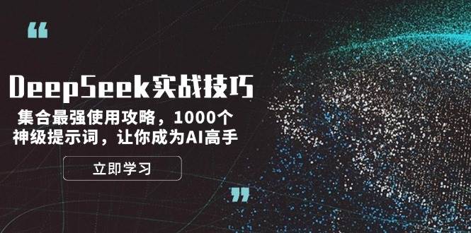 DeepSeek实战技巧：集合最强使用攻略，1000个神级提示词，让你成为AI高手2-网赚联盟