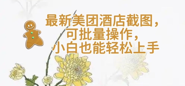 【轻云】最新美团酒店截图，可批量操作，小白也能轻松上手-网赚联盟