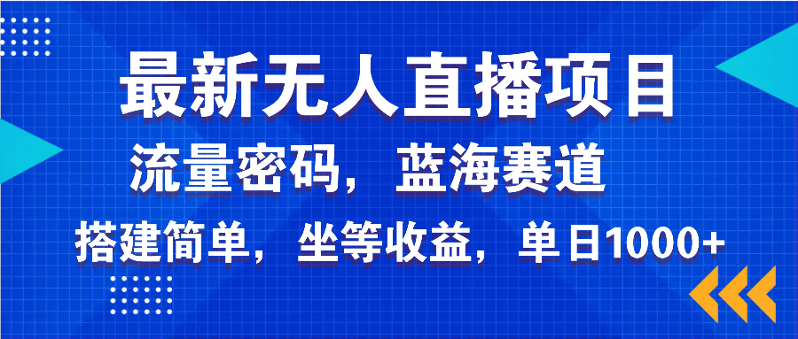 最新无人直播项目—美女电影游戏，轻松日入3000+，蓝海赛道流量密码，…-网赚联盟
