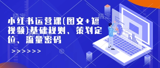 小红书运营课(图文+短视频)基础规则、策划定位、流量密码-网赚联盟