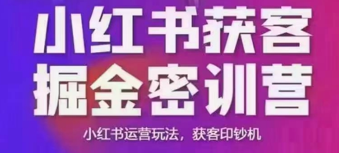 小红书获客掘金线下课，录音+ppt照片，小红书运营玩法，获客印钞机-网赚联盟