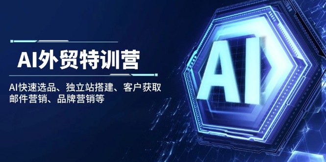 AI外贸特训营：AI快速选品、独立站搭建、客户获取、邮件营销、品牌营销等-网赚联盟