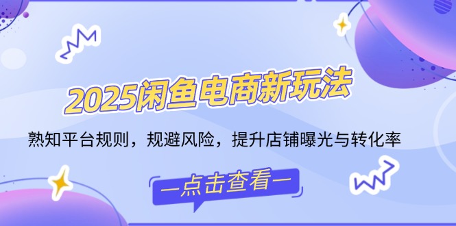 2025闲鱼电商新玩法，熟知平台规则，规避风险，提升店铺曝光与转化率-网赚联盟