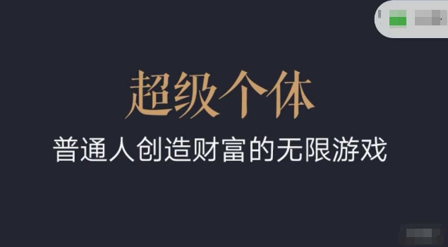 超级个体2024-2025翻盘指南，普通人创造财富的无限游戏-网赚联盟