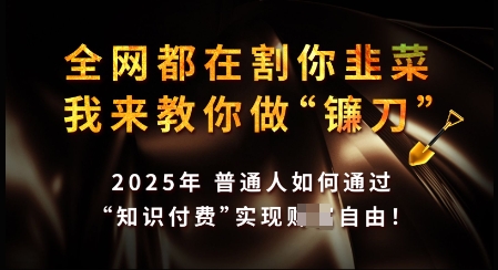 知识付费如何做到月入过W+，2025我来教你做“镰刀”【揭秘】-网赚联盟