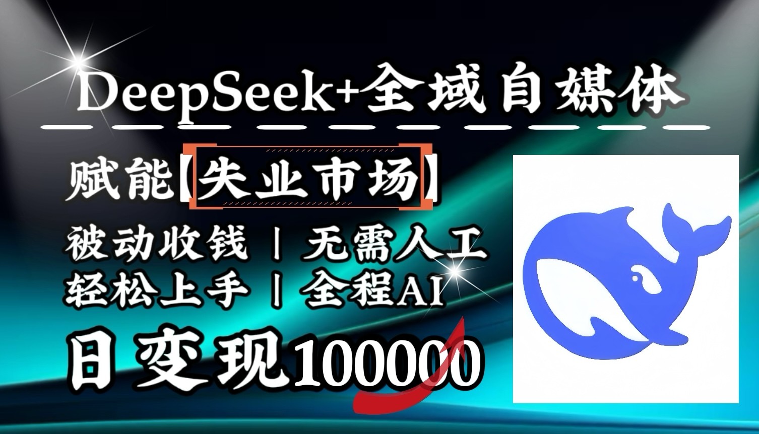 降维打击，DeepSeek+失业市场，全自动操作，结合人人刚需，单月利润轻松破100000＋-网赚联盟
