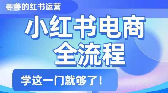 小红书电商全流程，精简易懂，从入门到精通，学这一门就够了-网赚联盟
