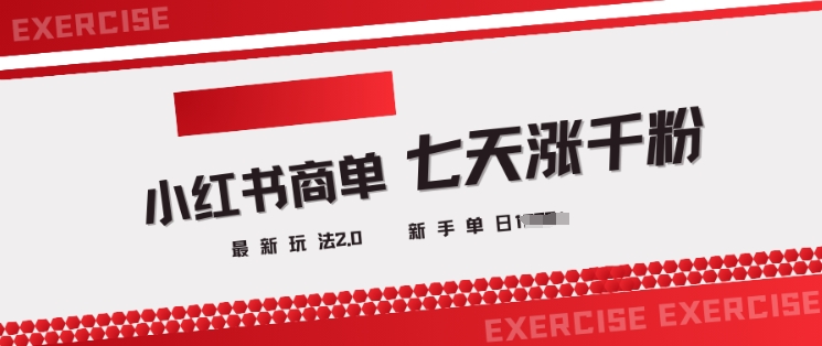 小红书商单2.0最新玩法，3天涨千粉单日变现多张-网赚联盟