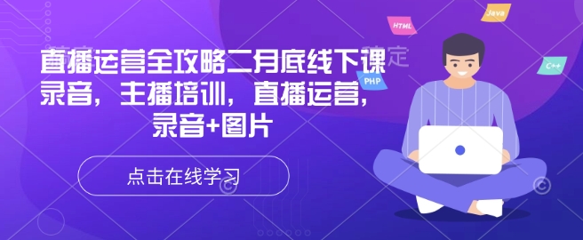 直播运营全攻略二月底线下课录音，主播培训，直播运营，录音+图片-网赚联盟