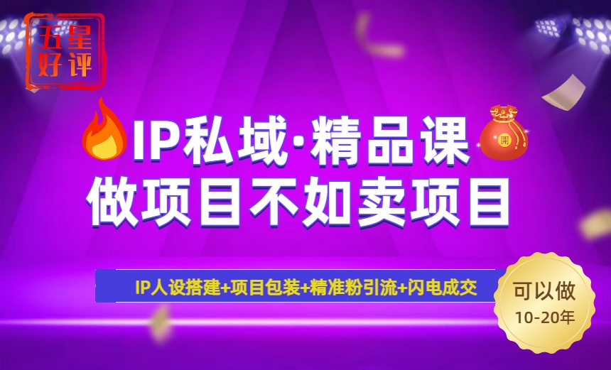 2025年“IP私域·密训精品课”，日赚3000+小白避坑年赚百万，暴力引流…-网赚联盟