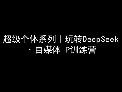 超级个体系列，玩转DeepSeek·自媒体IP训练营，deepseek教程-网赚联盟