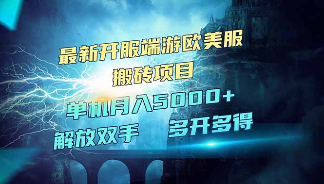 全网热门游戏欧美服端游搬砖，最新开服，项目红利期，单机月入5000+-网赚联盟