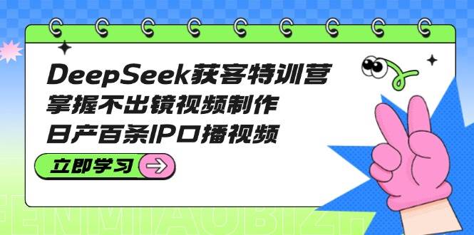 DeepSeek获客特训营：掌握不出镜视频制作，日产百条IP口播视频-网赚联盟