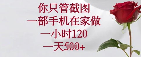 你只管截图，一部手机在家做，一小时120.一天5张【揭秘】-网赚联盟