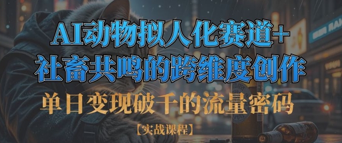 单日变现破千的流量密码，AI动物拟人化赛道+社畜共鸣的跨维度创作-网赚联盟
