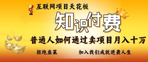 互联网项目天花板，知付付费项目，普通人如何通过卖项目月入十个，拒绝韭菜【揭秘】-网赚联盟