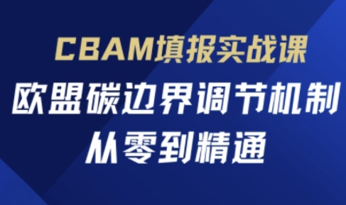 CBAM填报实战课，欧盟碳边界调节机制，从零到精通-网赚联盟